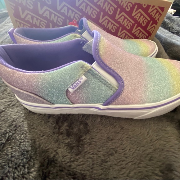 Rainbow Glitter Asher Vans Youth 6 NIB - Picture 4 of 5